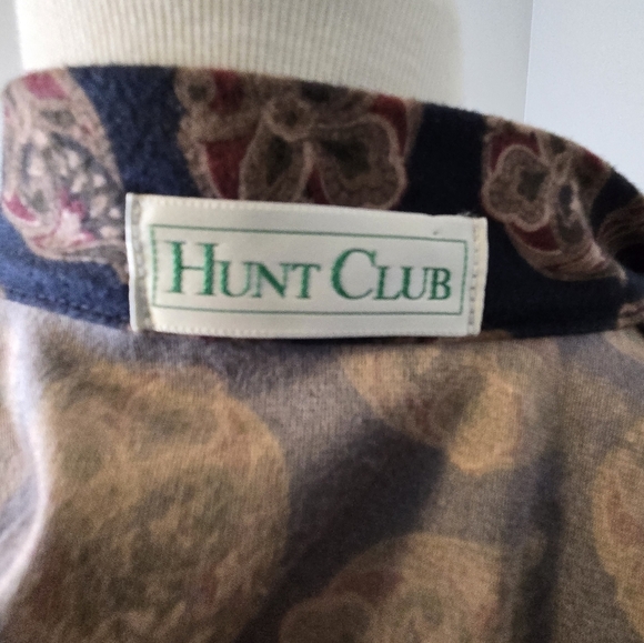 Vintage Hunter Club One Size Paisley Blue Red Retro House Coat Light Weight - Picture 7 of 9